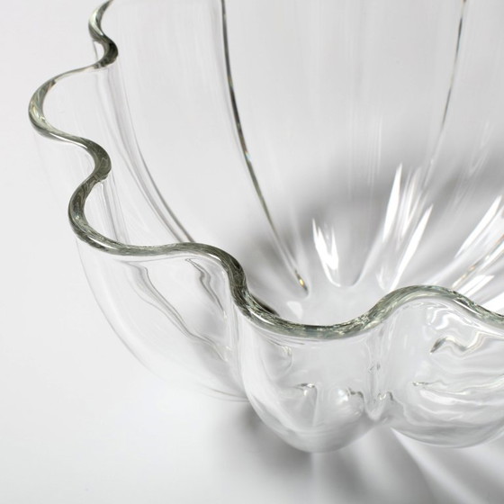 Image 1 of Villeroy and Boch Large Crystal Salad Bowl: Scalloped Neptun Design, 2000s