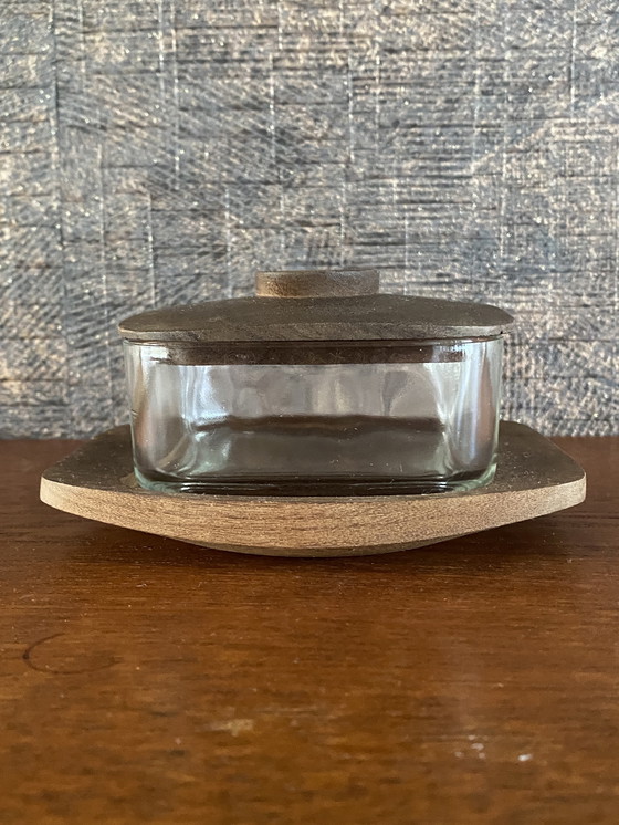 Image 1 of Holmegaard vintage teakhouten botervloot Deens design