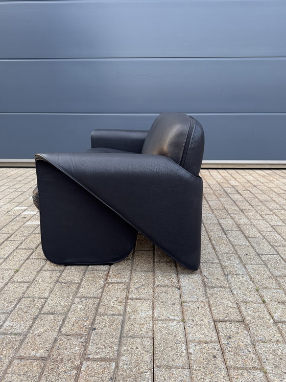 Image 1 of De Sede DS-125 3-Sitzer Schwarzes Büffelleder Hals 5mm WIE NEU!