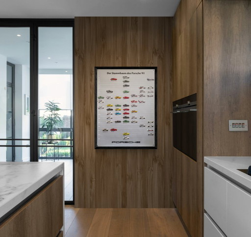 🏁 Original vintage 1983 Porsche 911 Stammbaum Poster / Plakat - XL 76 × 102 cm