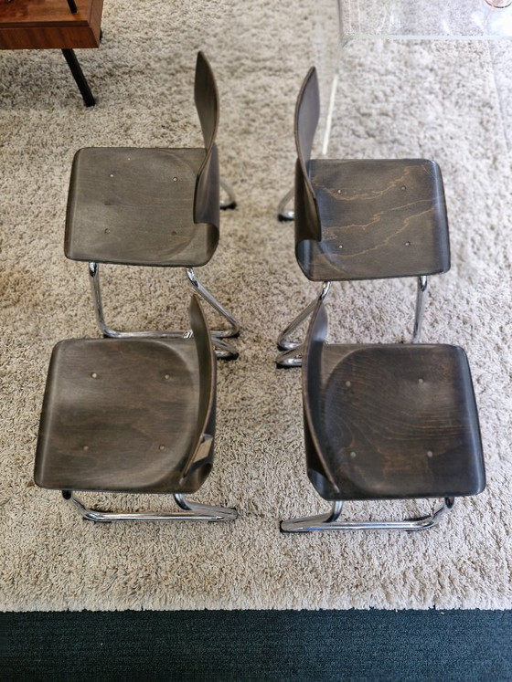 Image 1 of Vintage Flötotto Pagholz High Chairs (Set of 4)