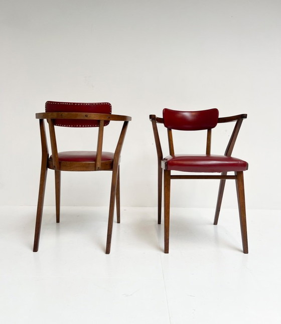 Image 1 of Raro conjunto de sillas modelo 209 (2) de Ligna Thonet, década de 1940