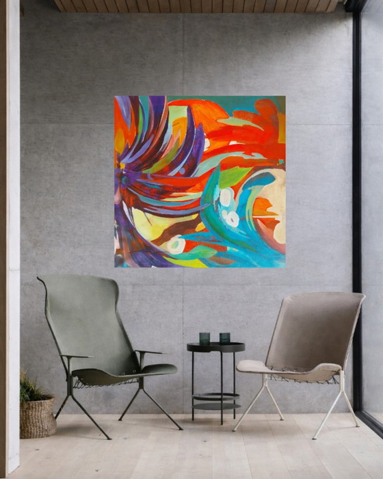 Acrylverfschilderij #krijt 100x100cm – Kunst, Canvas (photo 11 of 15)