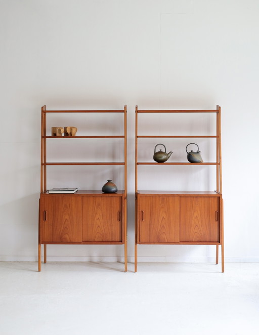 Ensemble de 2 armoires murales scandinaves vintage, années 1950/60 – wandkast, Wood