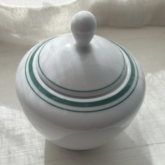 Image 1 of Mitterteich Bavaria Tea Set - Model 'Fanara' - Timeless Green Trim (3-piece, 1960s/70s)