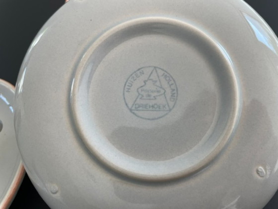 Image 1 of 4x tazas y platillos de diseño holandés Driehoek Huizen