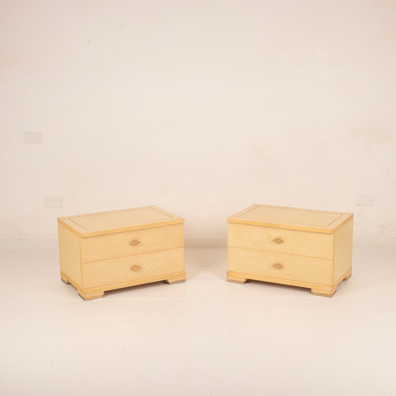 Gianluigi Gorgoni Italienische Ahornmaser- und Messing-Nachttische für Fratelli Turri – Brass, Italian Design (photo 8 of 23)