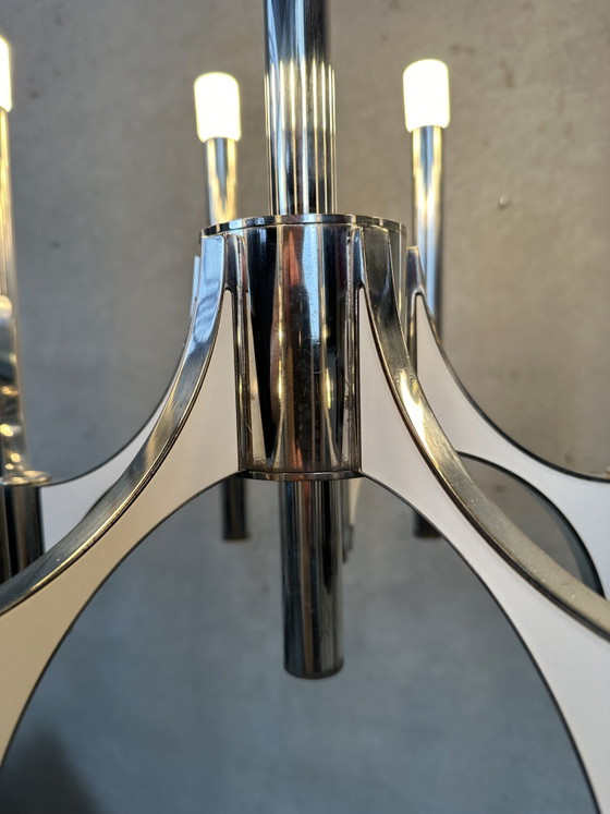 XL Vintage Design ‘Orbit’ Chandelier - Sciolari – Brass, Silver (photo 5 of 14)