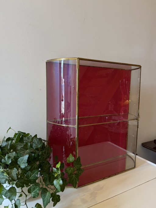 Art Deco Display Cabinet Wall Cabinet – vitrinekasten, Glass, Brass (photo 2 of 5)