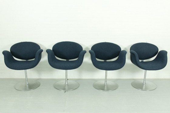 Image 1 of Juego de 4 sillas de comedor giratorias Little Tulip de Pierre Paulin para Artifort, 1965.