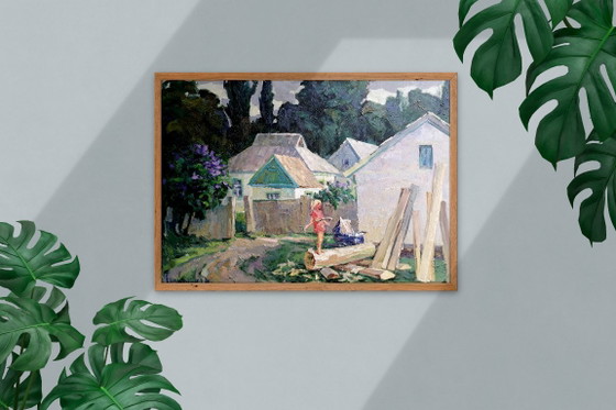 Original Oil Painting Rural Landscape Village Life Countryside Holidays In Gogolev – Paintings & Drawings (photo 3 of 10)