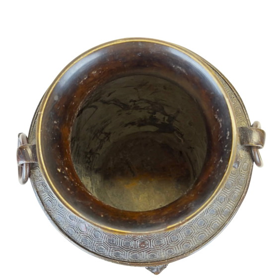 Vase Cloisonné japonais ancien Meiji – Les Huit Immortels – c. 1910 – 1.8 kg – Bronze, Copper (photo 7 of 9)