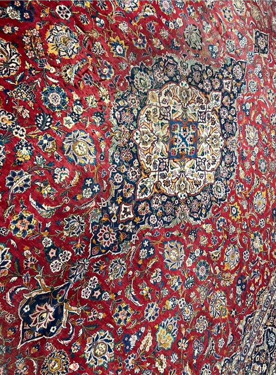 Image 1 of XXL Indo Keshan handgeknoopt oosters tapijt 450x312cm handgemaakt