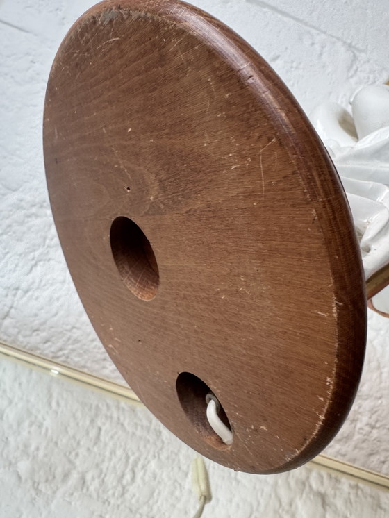 Image 1 of Lampada in porcellana con fenicotteri rosa, anni '80