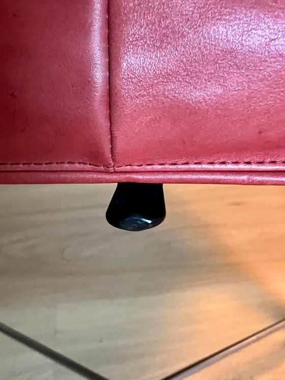 Image 1 of 6 x Montis Chaplin in pelle rossa con base cromata