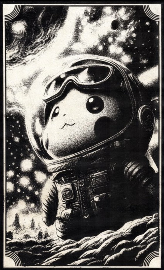 Image 1 of Kunstwerk Pikachu (Pokemon) Lightyears from home