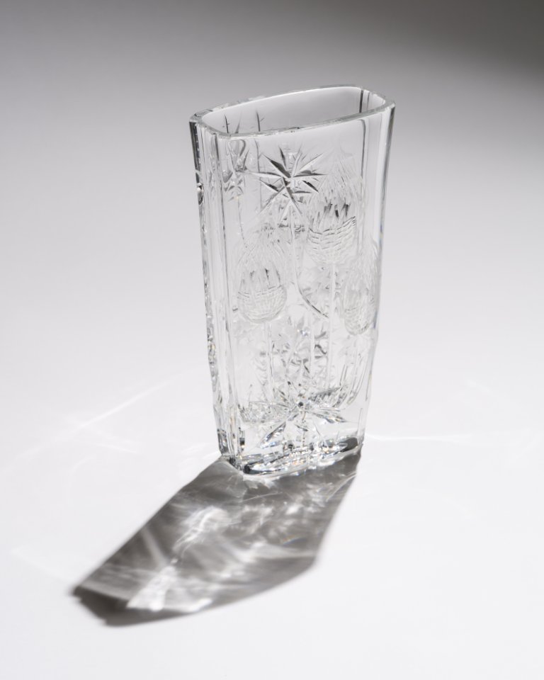 Bohemia Crystal “Thistle” Vase by Josef Švarc Poděbrady Bohemia