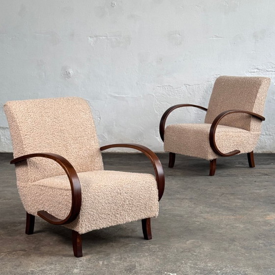 Image 1 of Pair of Halabala H-410 Armchairs, Fully Restored, 1930s