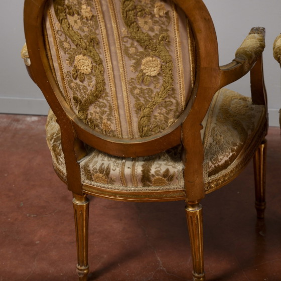 Coppia di Poltrone Dorate Stile Napoleone III – Legno (photo 8 of 13)