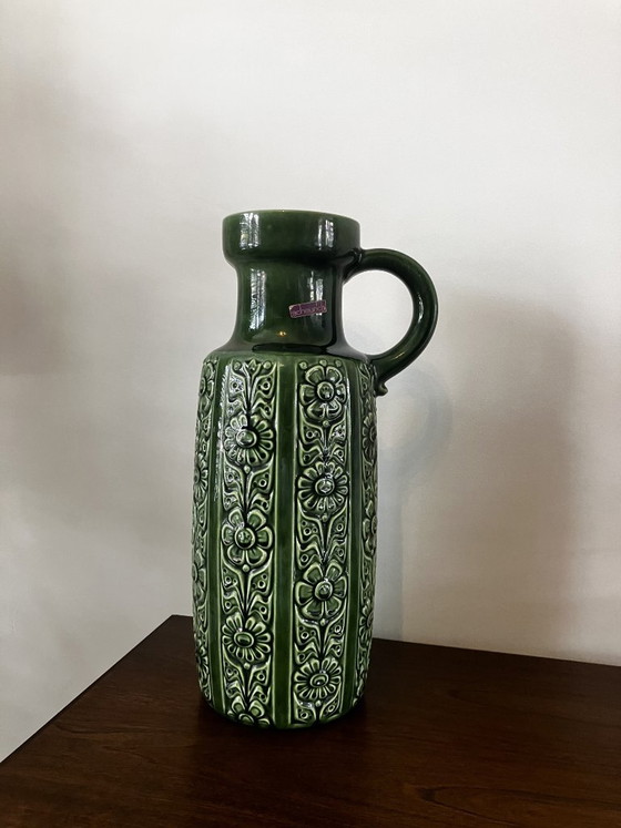 Scheurich Ceramic Vase - West-Germany Vintage Design - 1970s - Green - 480-46 (photo 2 of 7)