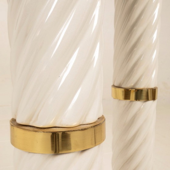 Image 1 of Console en porcelaine et laiton de Tommaso Barbi, 1970