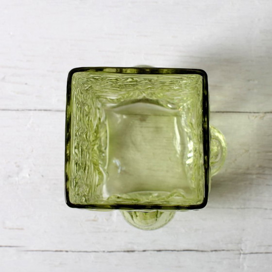 Image 1 of Vintage Scandinavian Lime Glass Vase / Rune Strand for Sea Kosta Glasbruk / 1970s