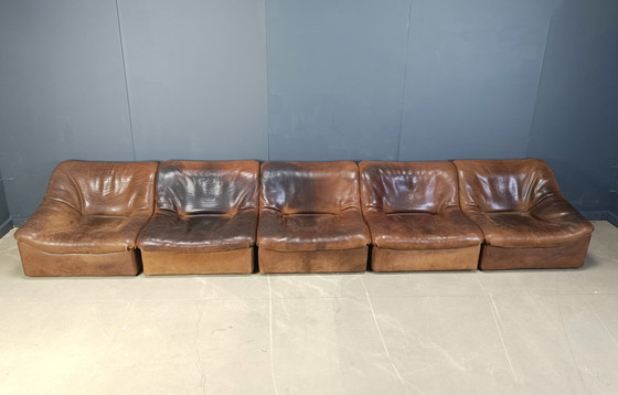 Image 1 of Vintage 5 Pc Leder DS46 Modular Sofa von De Sede, 1970er Jahre