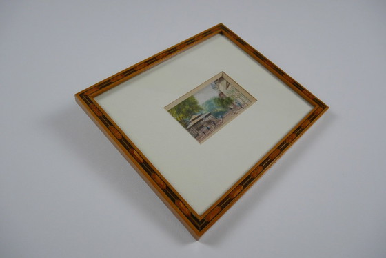 Image 1 of Miniature - Busy street with kiosk.