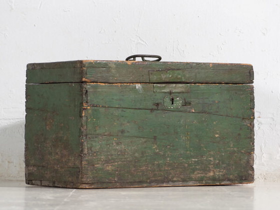 Antieke groene kist (ca. 1920) #74 – Ladekasten, Rustic (photo 12 of 28)