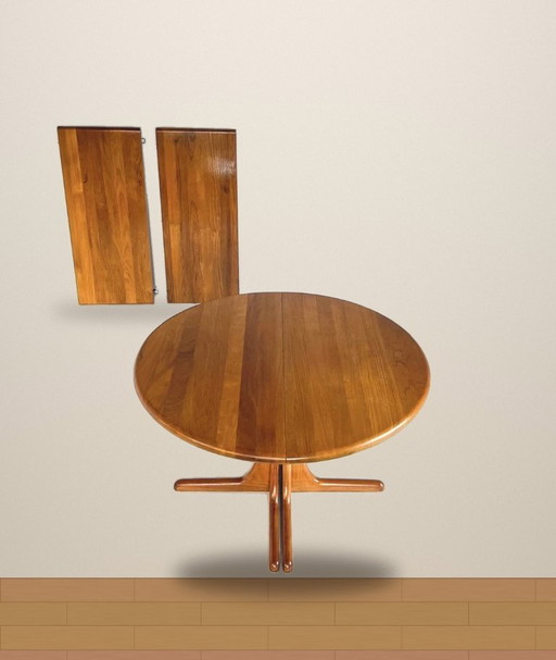 Vintage extendable Danish dining table made of solid teak – eettafels, Wood (photo 2 of 5)
