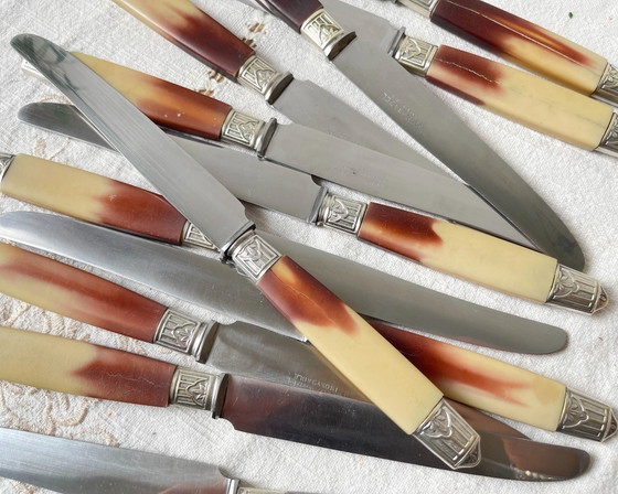 12 coltelli vintage Pradel in bachelite e acciaio inossidabile – Accessori da tavola (photo 4 of 13)