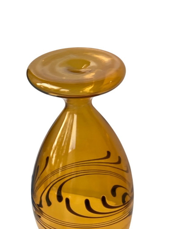 Image 1 of Thuringian glass art Amber vase from Lauscha