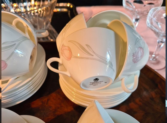 Image 1 of Tapio Wirkkala design 14x Bone Ch. W. porselein vaatwasmachine bestendige set koffie| thee Tryst van Wedgwoo