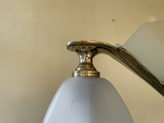 Image 1 of Ceiling Lamp With 3 Arms Chromed Brass Art Deco 1930s French