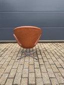 Silla Swan de Fritz Hansen, cuero color coñac, ¡¡en perfecto estado!!
