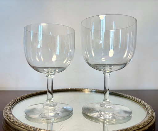2 verres à vin et eau cristal Baccarat m. Ballon