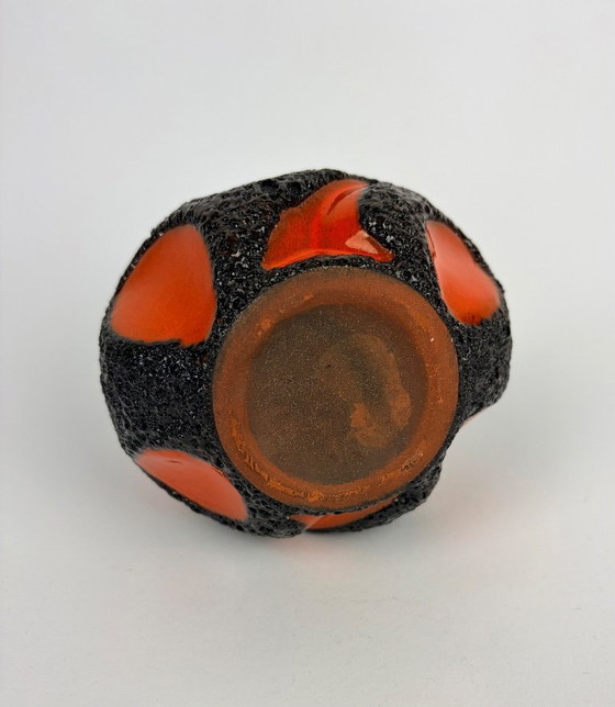 Image 1 of West Germany Roth 308 vase orange fatlava 
