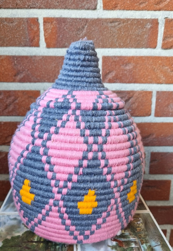 Image 1 of Wollen decoratie manden, opberg manden divers kleuren 