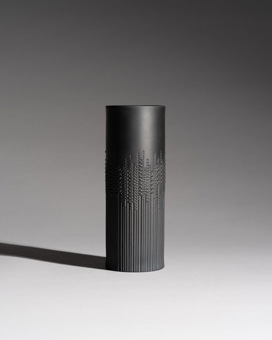 Image 1 of Rosenthal Tapio Wirkkala Vase Duo Black Matte Porcelain Studio-Line Mid Century