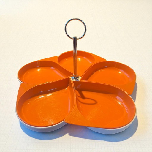 Ensemble de bols à goûter orange vintage – 5 pièces, amovibles, en très bon état