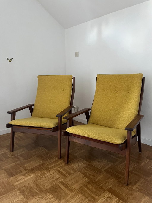 Gelderland Lotus Sessel von Rob Parry (2er Set) – fauteuils, Textile, Wood