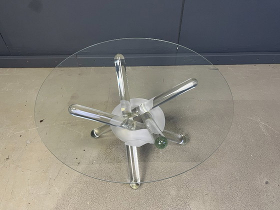 Image 1 of Tavolino arlecchino in vetro di Murano di Maurice Barilone, anni '80