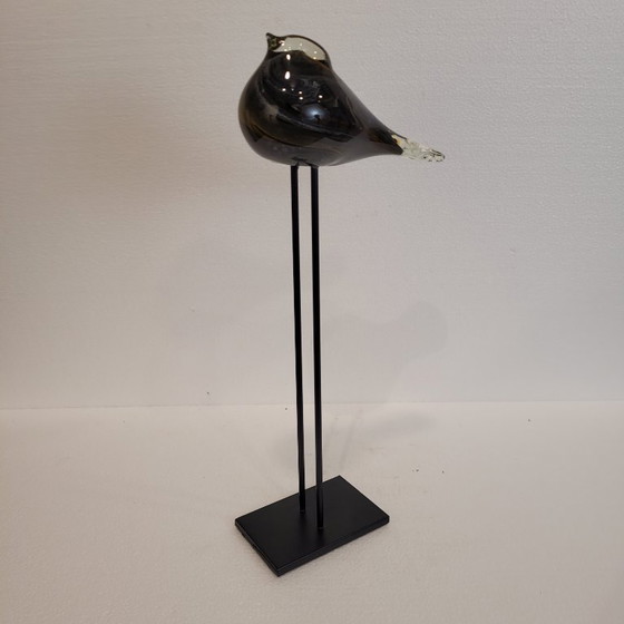 Image 1 of Sculpture “Dove”, blown glass, iron base, 2010s - France