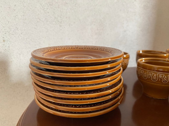 Vintage Pagnossin Treviso Tea & Coffee Service 21 Pieces, 1970s – Caramel Brown Earthenware – Crockery (photo 4 of 11)