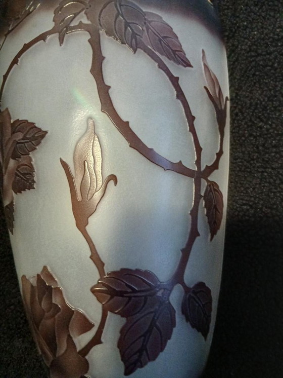 Image 1 of Art Nouveau Gallé pâte de verre wandkandelaars