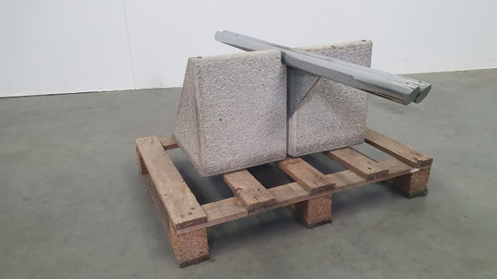 Saporiti Offredi vintage salontafel beton/glas brutalist 70s – Stone (photo 8 of 14)