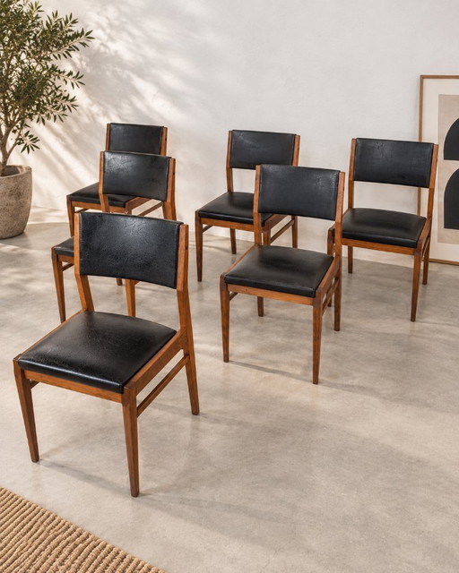 Set von 6 Vintage skandinavischen Esszimmerstühlen – 1960er Jahre – Mid-Century