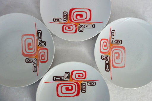 11 assiettes plates Winterling Marktleuthen Bavière années 70
