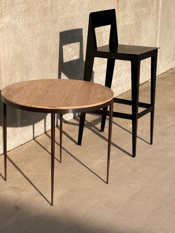 Image 1 of LIGNE ROSET set van 2 LA PLIEE barkrukken zwart staal