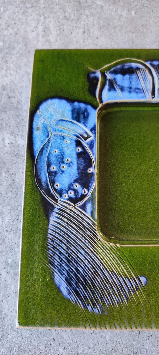 Image 1 of Vintage enamelled ceramic pocket emptier signed, 60s/70s